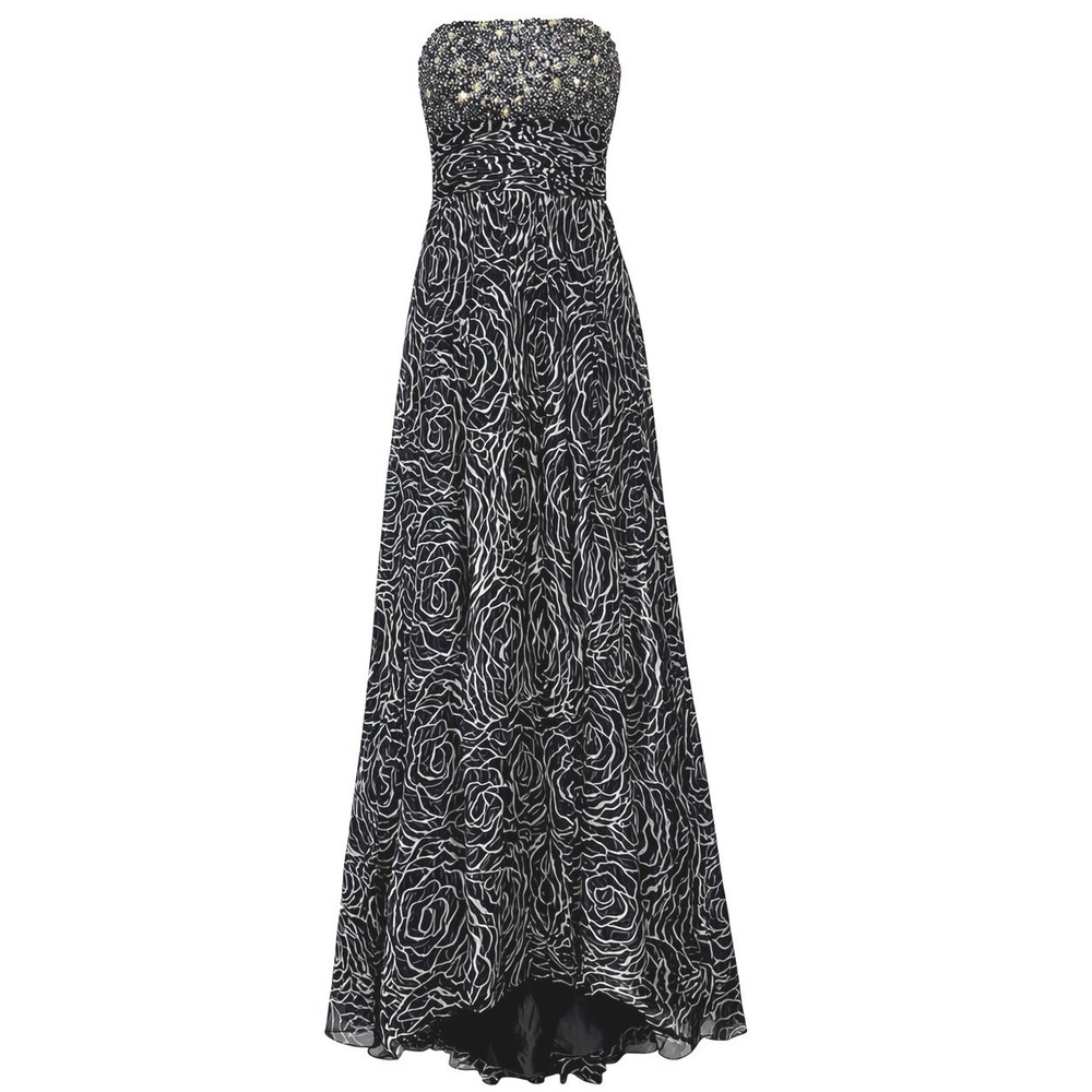 Tony Bowls Black Beaded Strapless Gown Prom Formal Dress Size 0